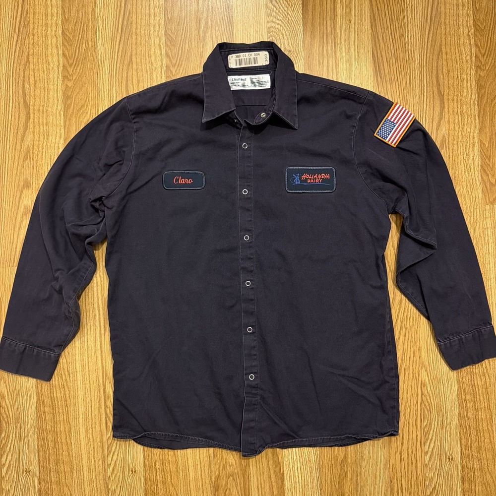 Hollandia Diary Uniform Unifirst Long Sleeve Navy Blue Men's Size Large